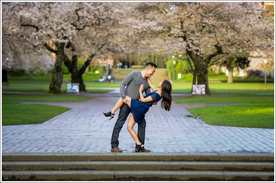 UW Cherry Blossoms Engagement Session-12