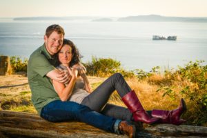 engagement photo of couple at Discovery Park