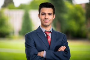 Portrait of student on University of Washington campus