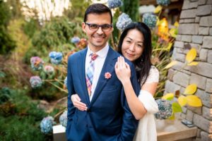 wedding couple at private residence on mercer island