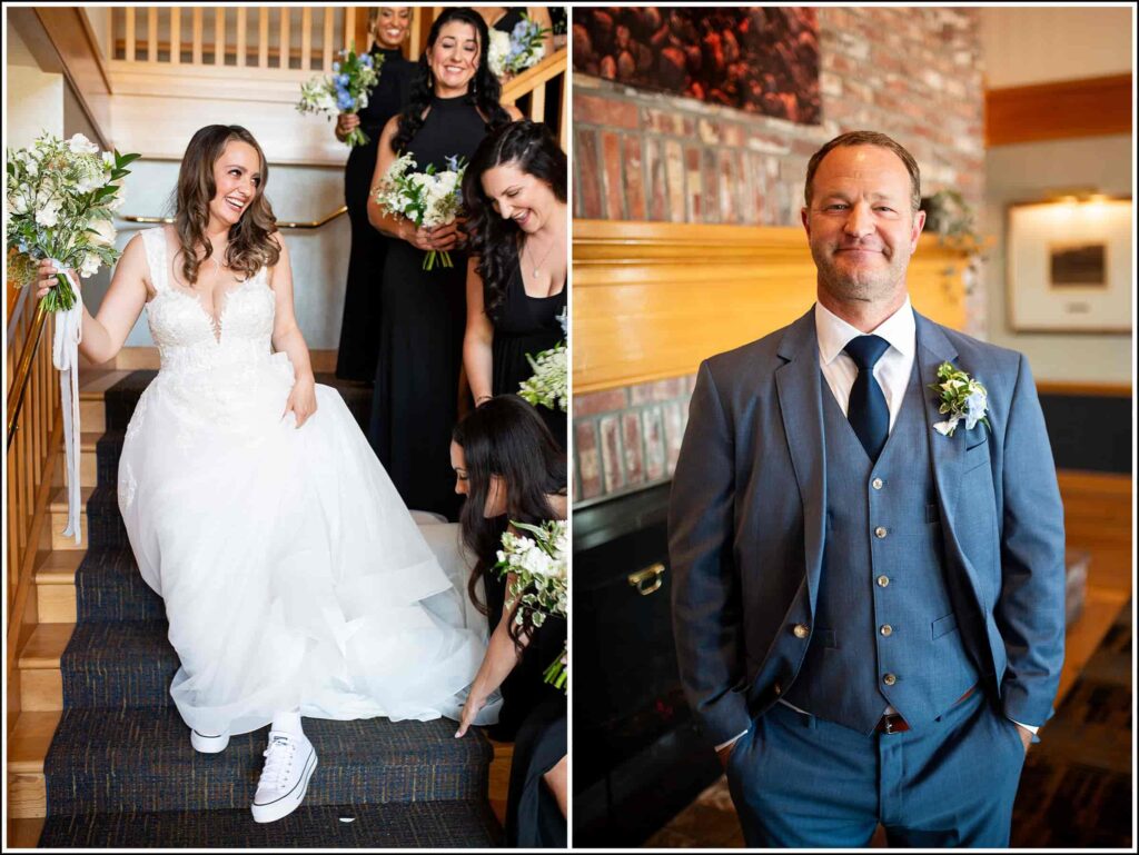 bride with converse wedding shoes at semiahmoo resort